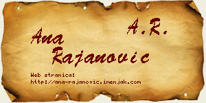 Ana Rajanović vizit kartica
